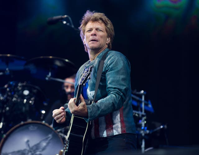 Bon Jovi performing at the Isle of Wight festival