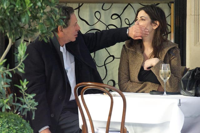 Charles Saatchi puts his hand over Nigella Lawson's mouth at Scott's in December