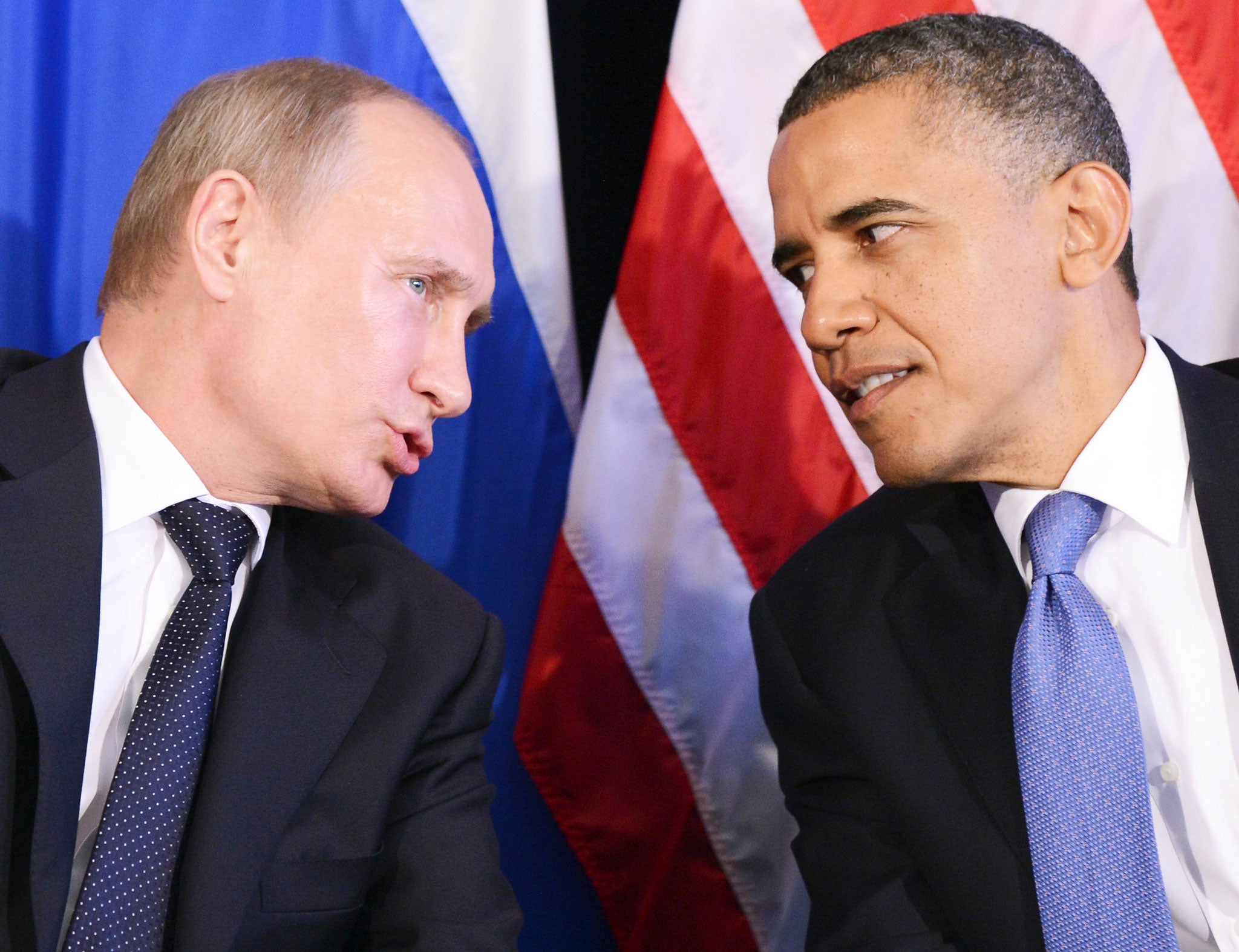 Barack Obama (right) and Vladimir Putin (left) at the G20 Summit in Los Cabos, Mexico in 2012
