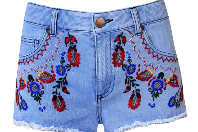 Embroidered shorts £35, <a>missselfridge.com</a>