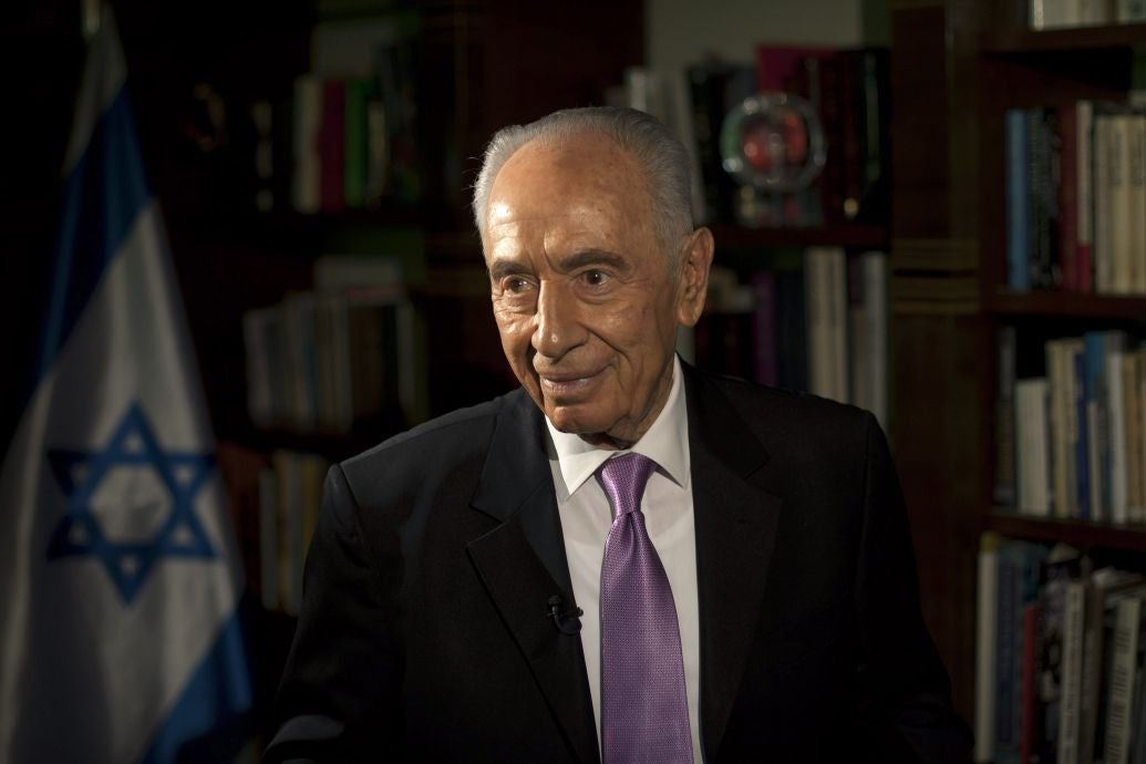 Shimon Peres: Asked if he believed peace was possible his lifetime, the former prime minister replied 'Oh, yes'