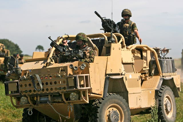 A Jackal armoured vehicle, which cost £350,000 each