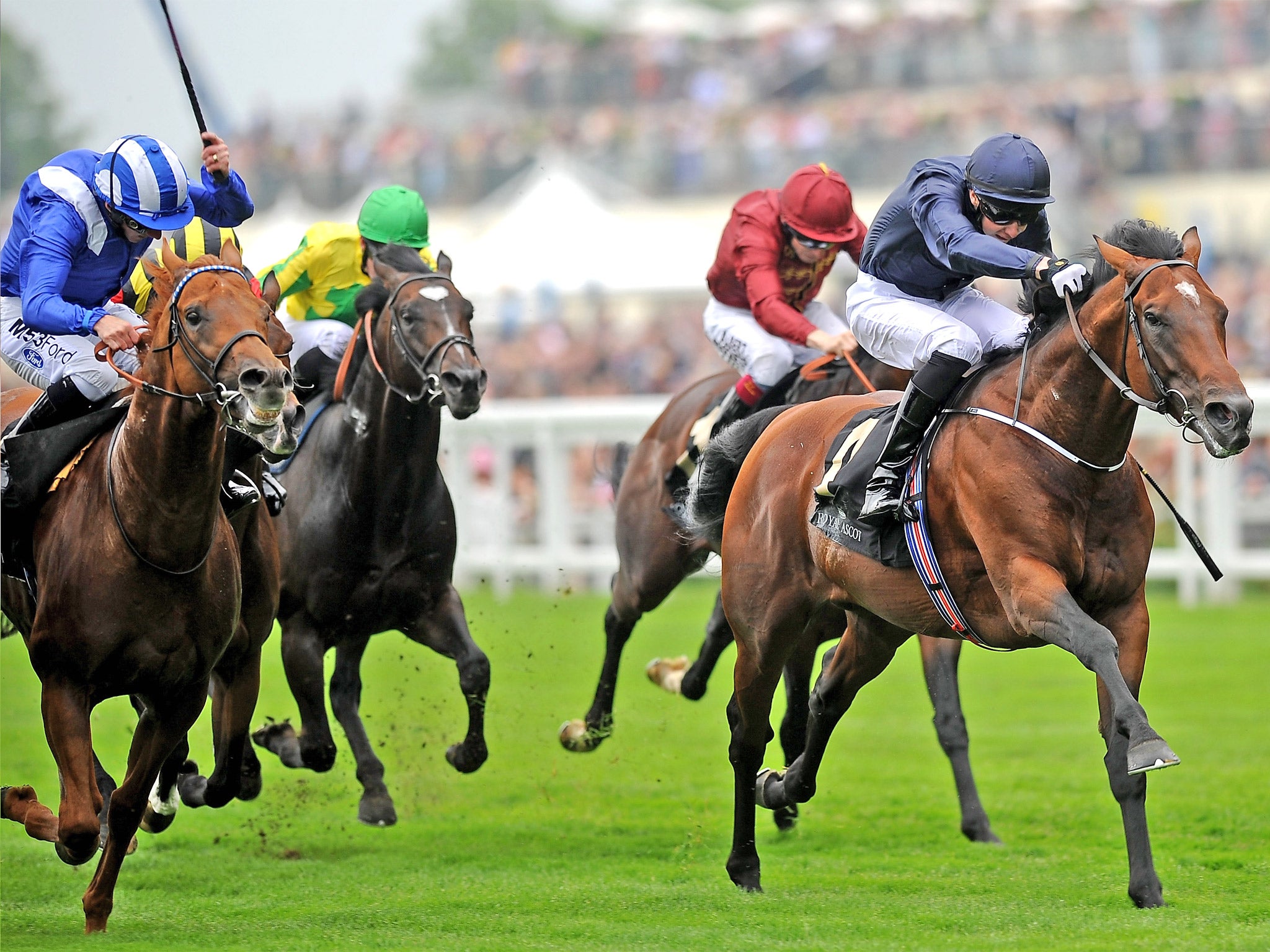 Declaration Of War stormed home to win Ascot’s Queen Anne Stakes