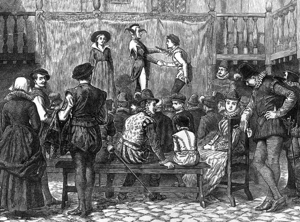 An illustration of an Elizabethan theatre