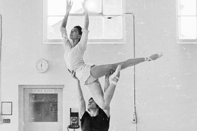 Margot Fonteyn rehearsing with David Wall, principal dancer with the Royal Ballet Touring Company, in 1968. Wall died of cancer yesterday aged 67. 