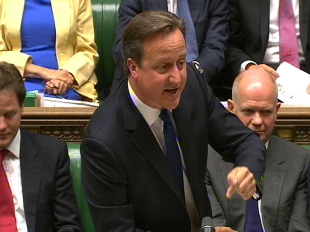 David Cameron addresses the House of Commons