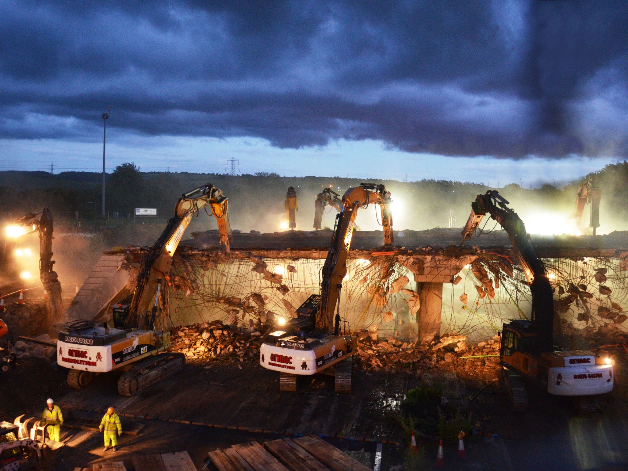 Terry Higginson's dramatic photograph of a bridge demolition on the M1 came first in Picture This 2013