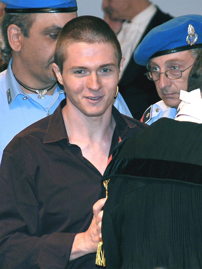 Rafaelle Sollecito was freed on appeal in 2011