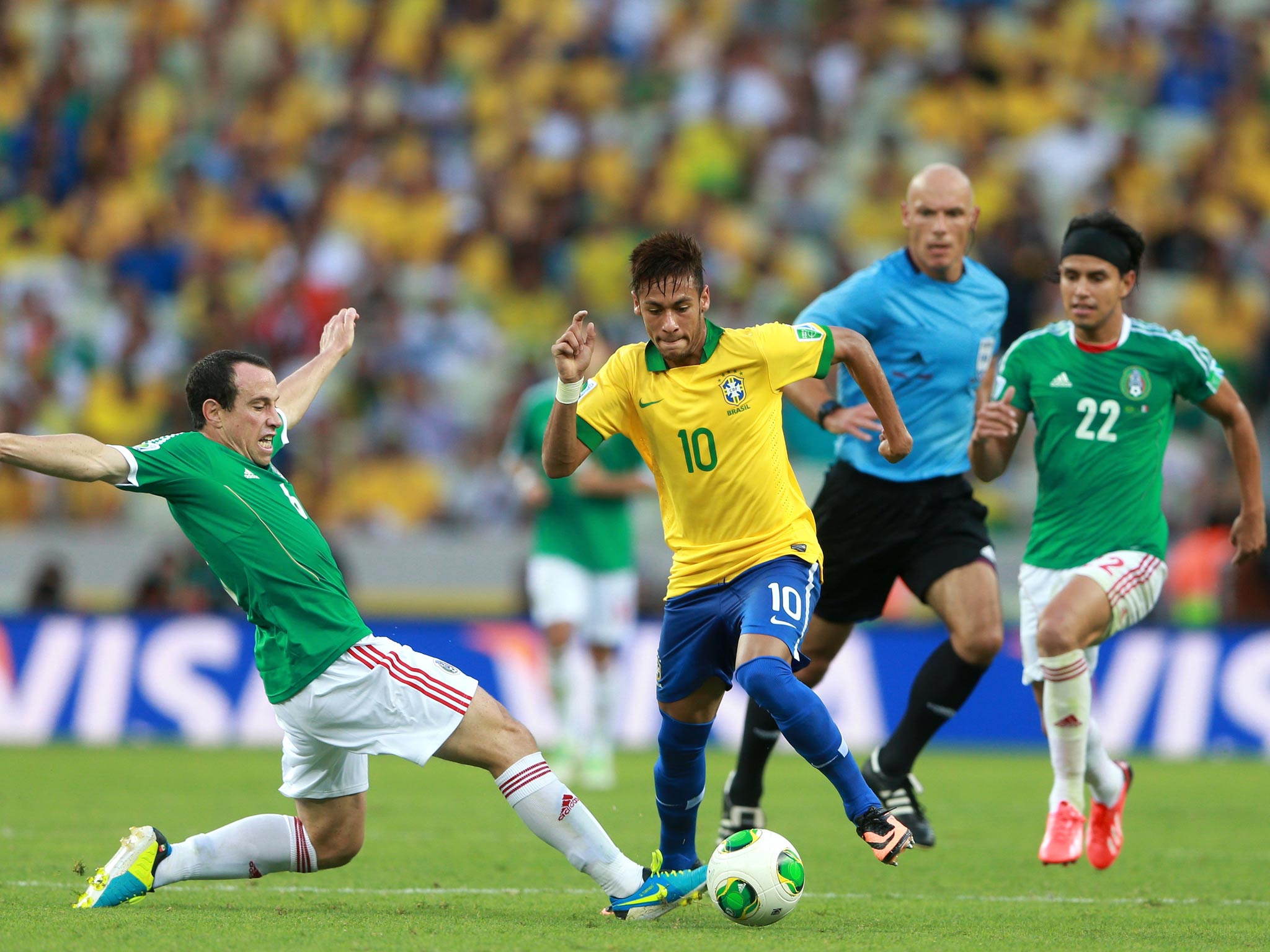 Neymar in action against Brazil