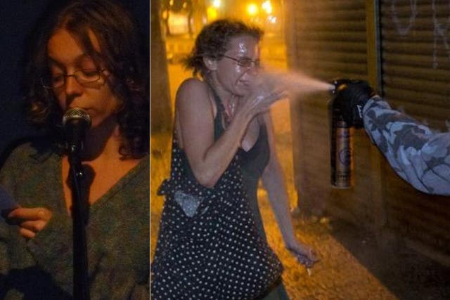 Liv Nicolsky Lagerblad de Oliveira who had pepper spray fired into her face by a police officer