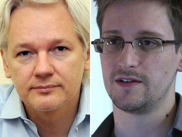 Julian Assange (left) and Edward Snowden