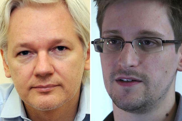 Julian Assange (left) and Edward Snowden