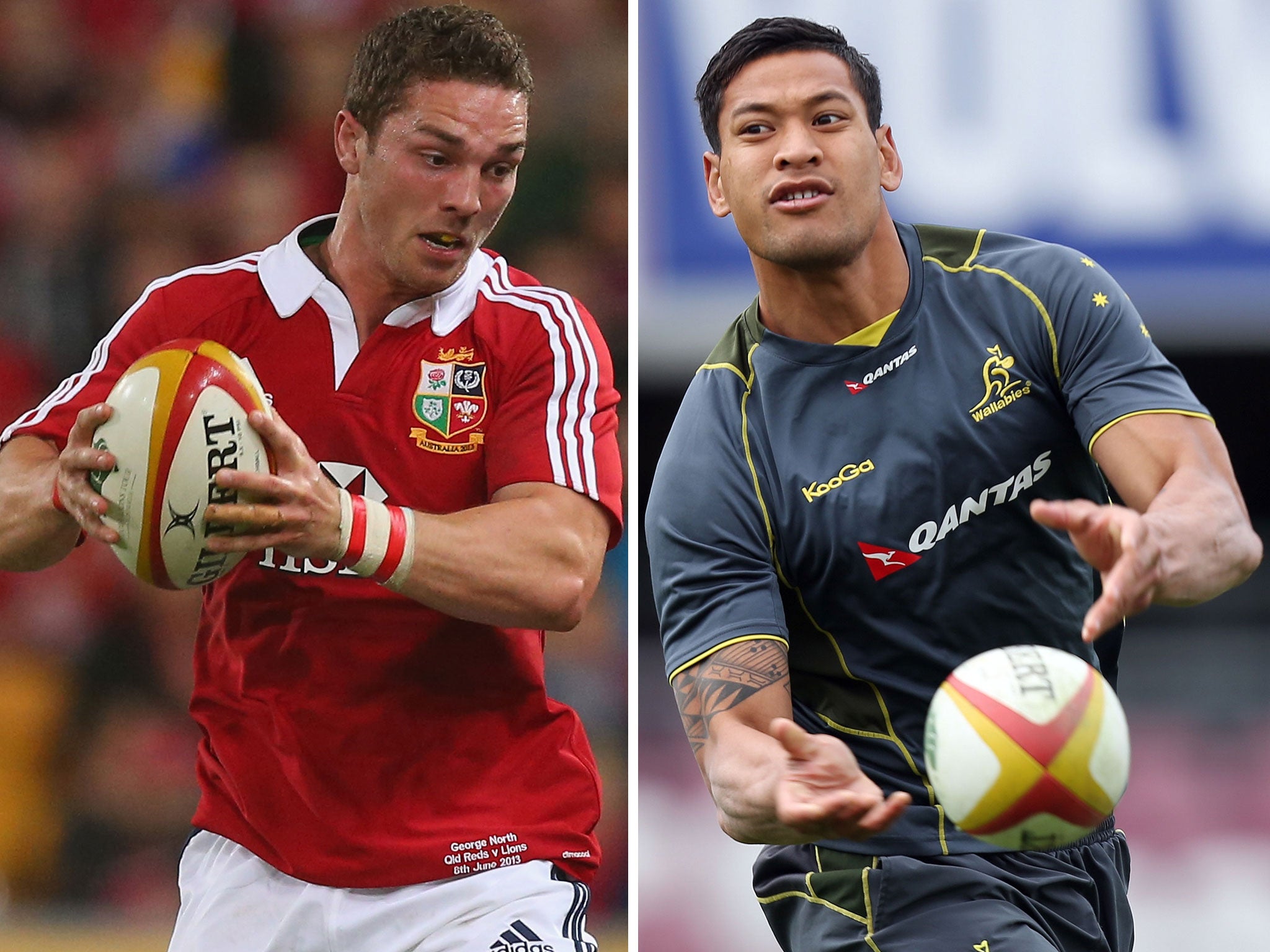 The battle between George North and Israel Folau will be key to the first Test