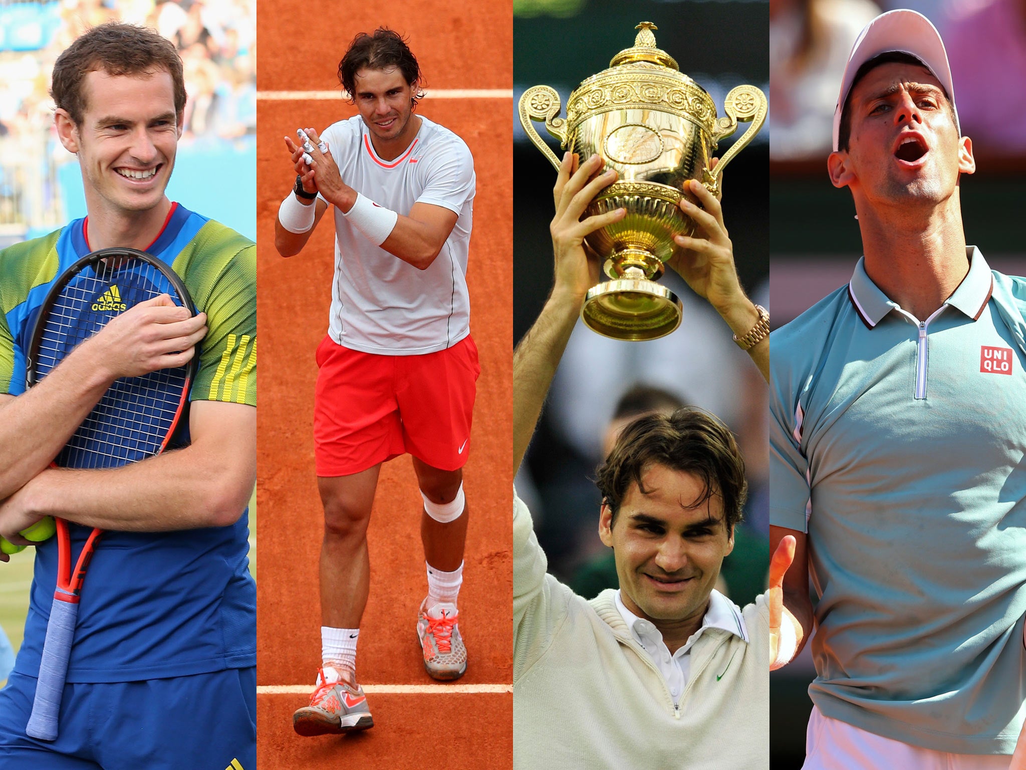 Andy Murray, Rafa Nadal, Roger Federer and Novak Djokovic