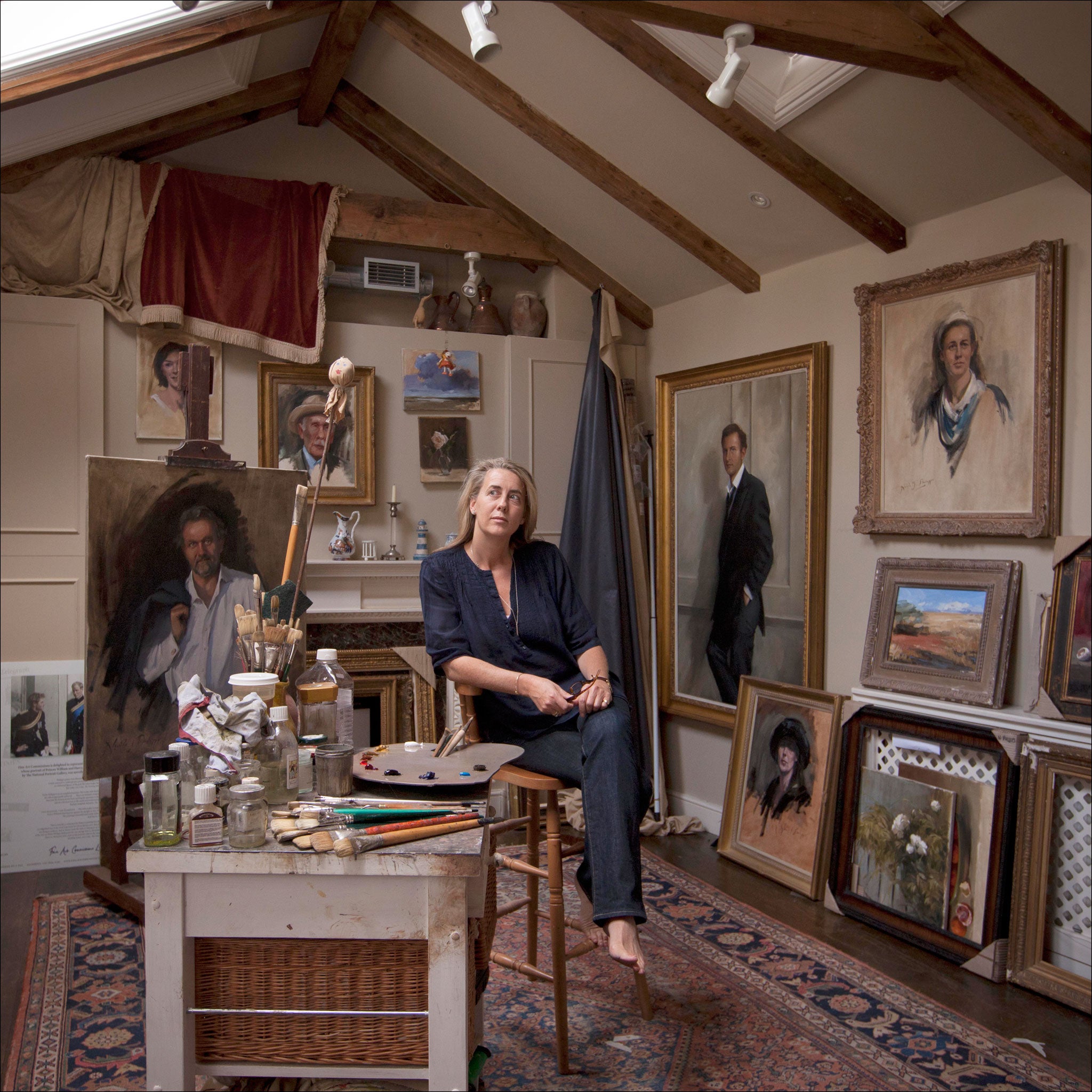 By royal appointment: Nicky Philipps in her small but perfectly-formed Kensington studio