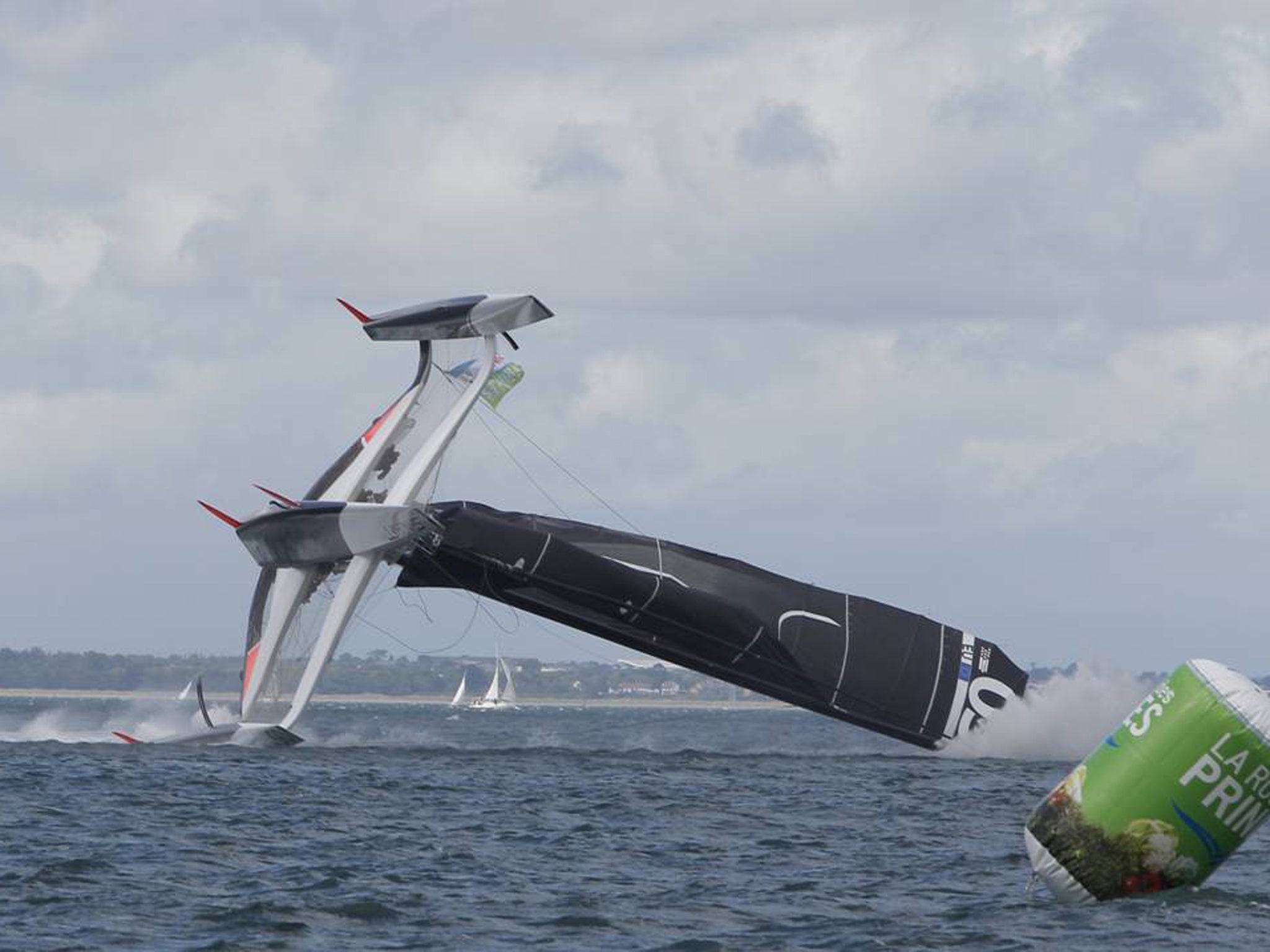 Spindrift trimaran capsized at the start of the Dublin Bay race