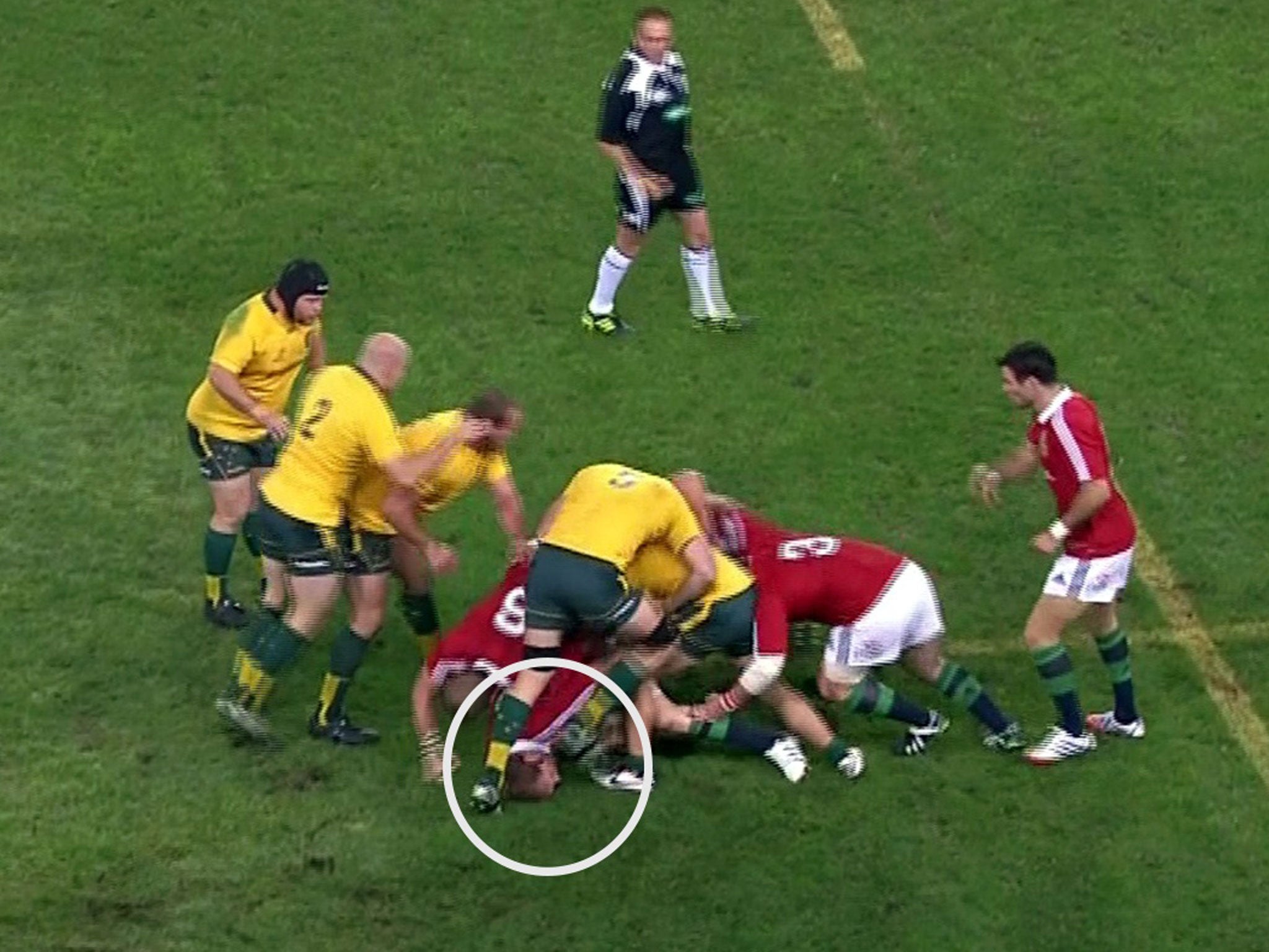 James Horwill’s foot was said only to have glanced Alun Wyn Jones