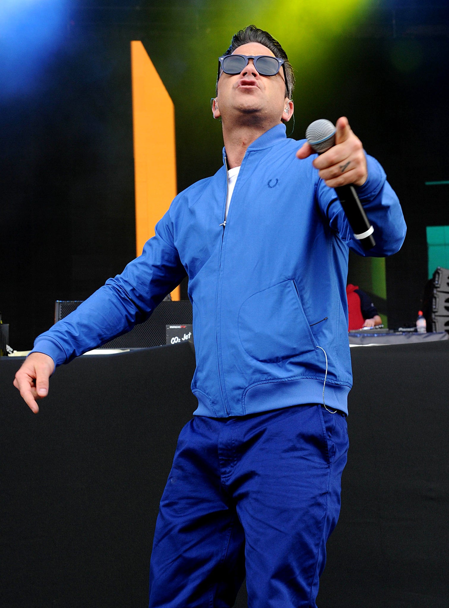 Robbie Williams performing live