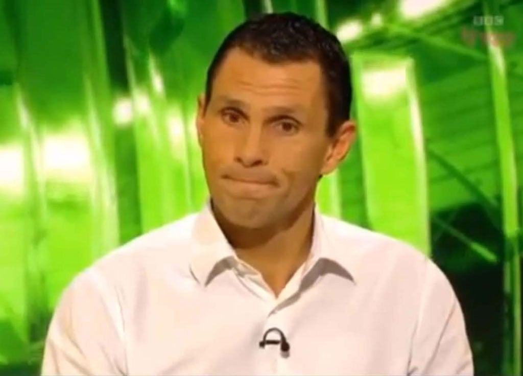 The sack face: Gus Poyet discovers his sacking while working as a pundit for the BBC