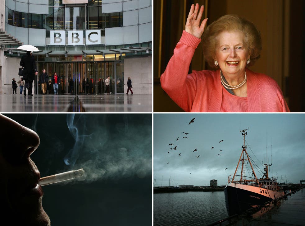 The BBC licence fee, Margaret Thatcher, approved smoking in members' clubs and the repatriation of fishing grounds and territorial waters are all part of the manifesto 