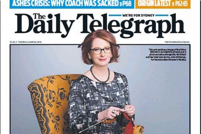 How the Daily Telegraph in Sydney reported the Gillard controversy