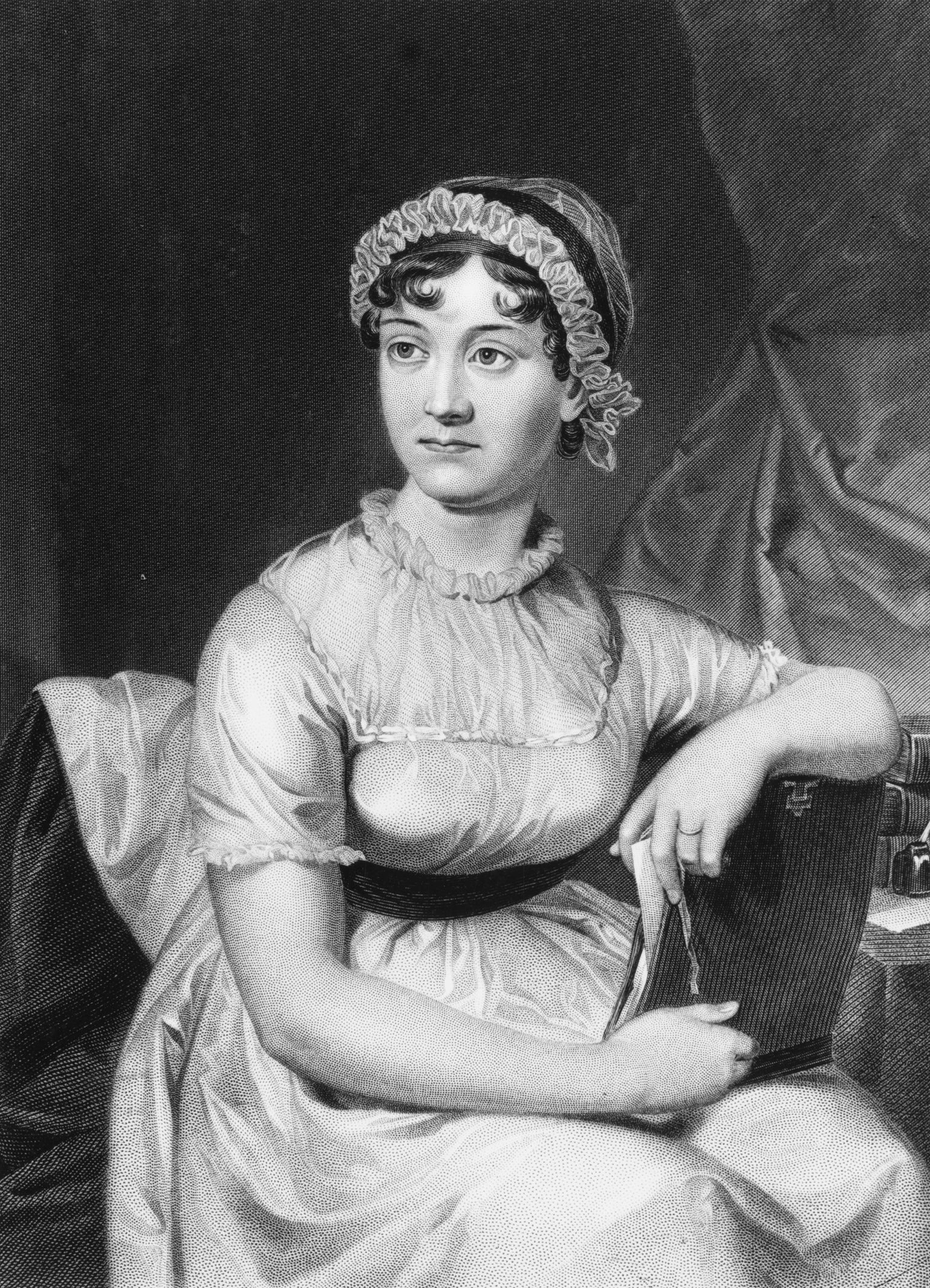English novelist Jane Austen from an original family portrait