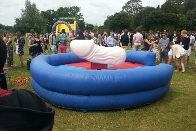 The penis-shaped bucking bronco from this year's Wyverns garden party