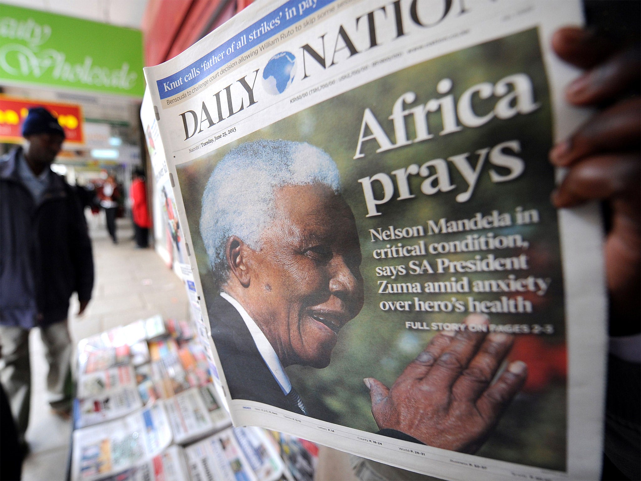 Africa prays: The front page of Kenya's 'Daily Nation'