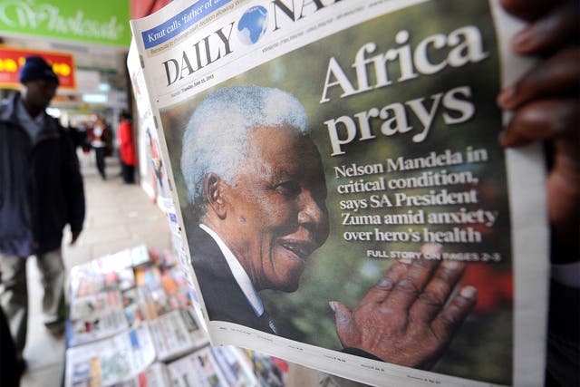 Africa prays: The front page of Kenya's 'Daily Nation'