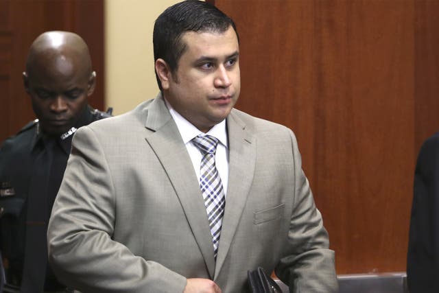 George Zimmerman enters the courtroom for his trial in Sanford, Florida
