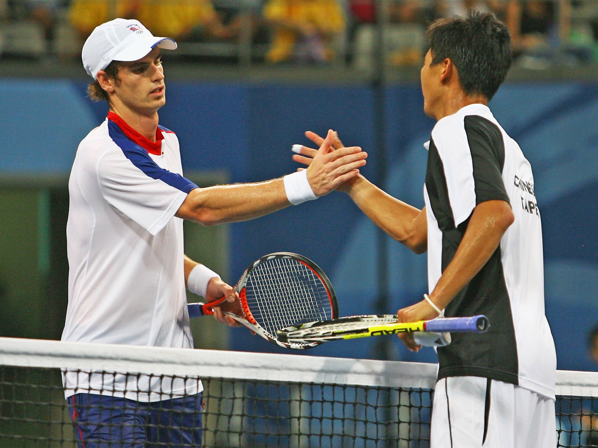 Andy Murray loses to Lu Yen-hsun at the Beijing Olympics in 2008