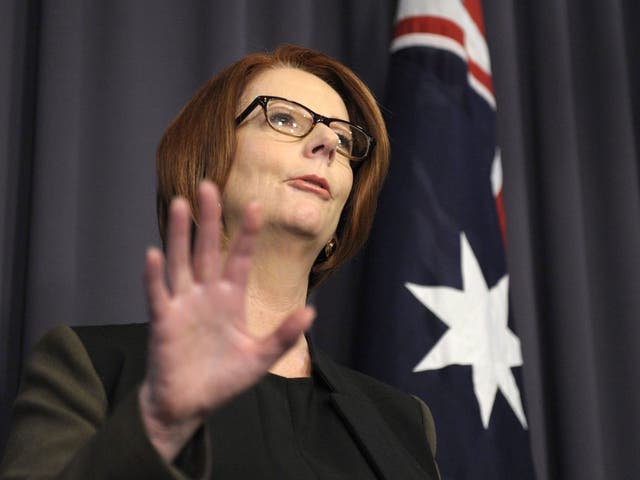 Julia Gillard announces her resignation after being ousted as Labor Party leader by Kevin Rudd
