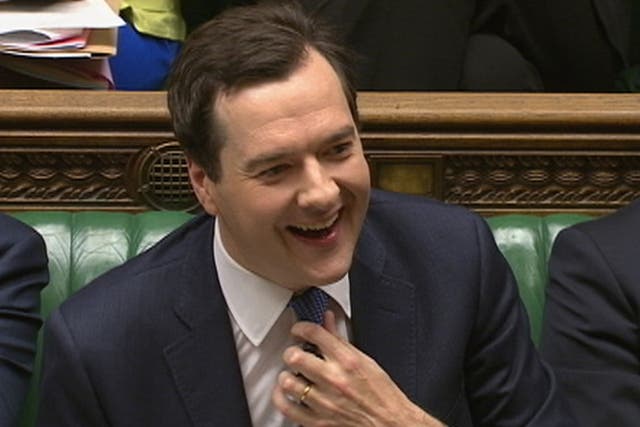 The Chancellor George Osborne takes his seat after his Spending Review address in which he introduced benefit restrictions designed to save £4bn a year
