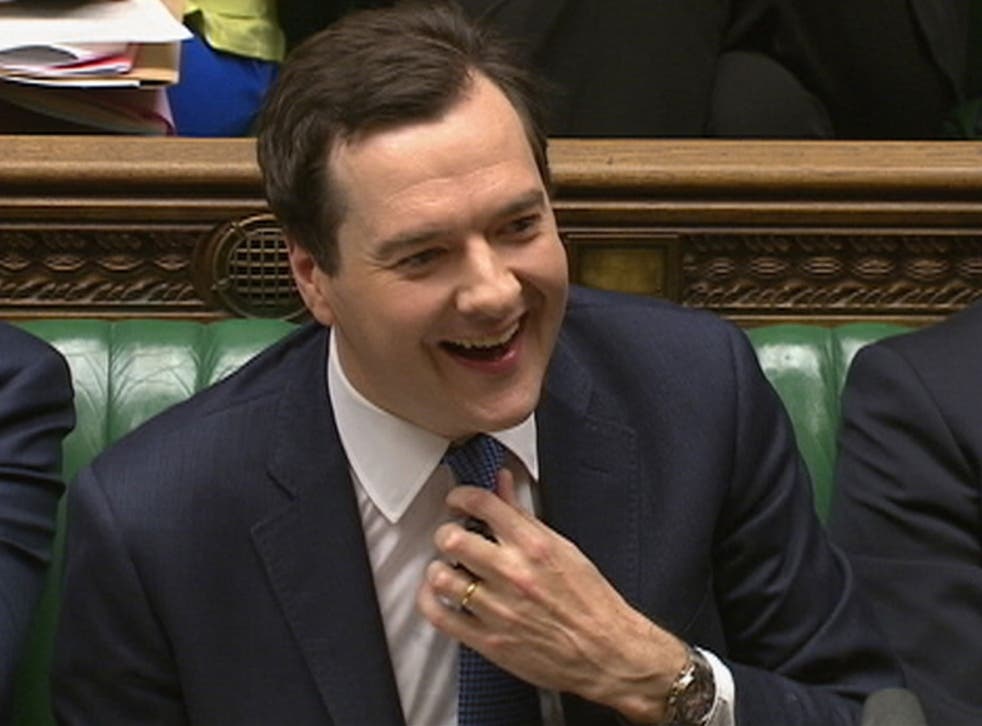 The Chancellor George Osborne takes his seat after his Spending Review address in which he introduced benefit restrictions designed to save £4bn a year