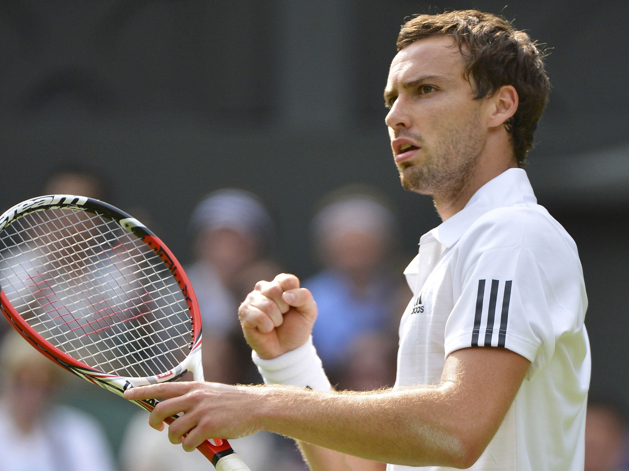 Ernests Gulbis enjoys himself during his victory