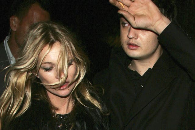 Kate Moss and Pete Doherty when they were having a relationship in 2006