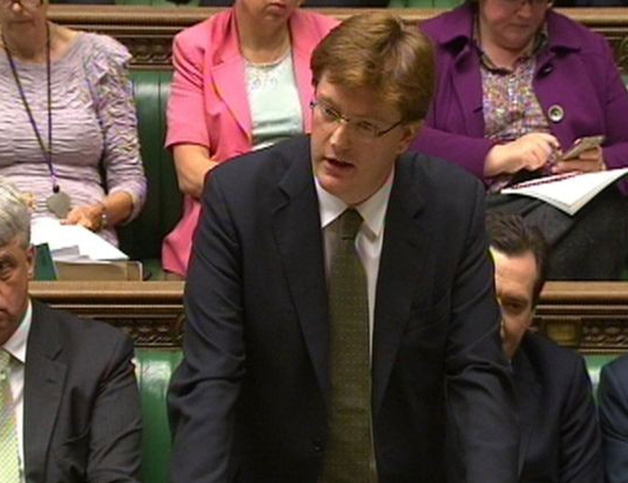Danny Alexander announcing the new spending to the House of Commons