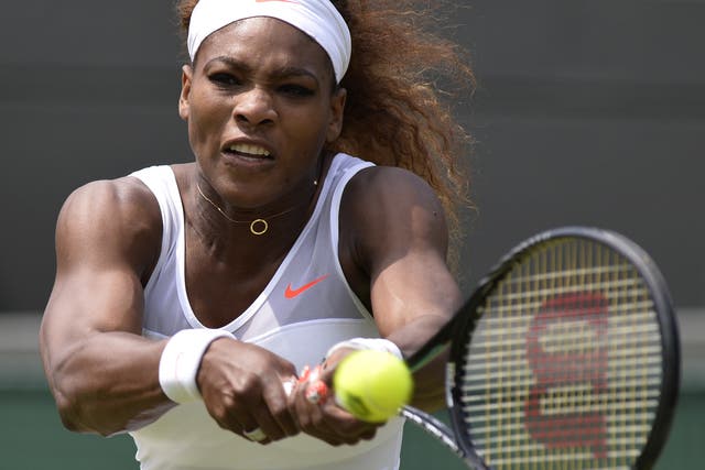 Serena Williams in the second round win over Caroline Garcia