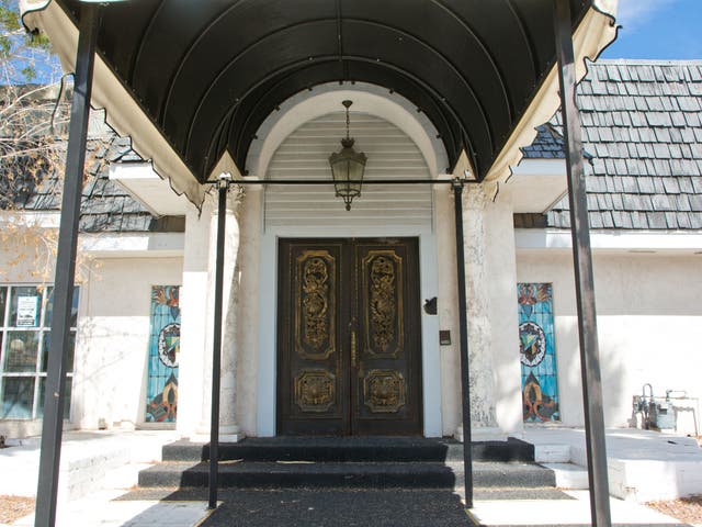 The front entrance to Liberace's former home in Las Vegas