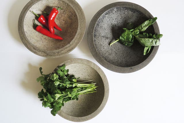 INDUSTRIAL CHIC: Concrete is the material of the moment and we like the industrial feel of these bowls by Katharina Eisenkoeck. ?95 for a set, <a href="http://www.katharinaeisenkoeck.com" target="_blank">katharinaeisenkoeck.com</a>
