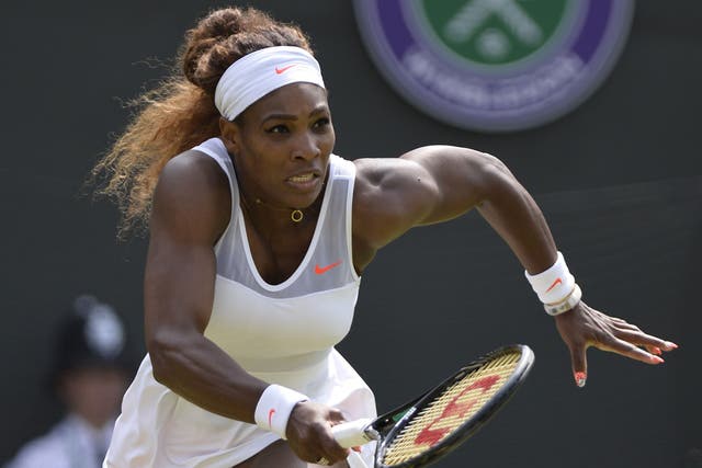 Serena Williams runs for a return against France’s Caroline Garcia