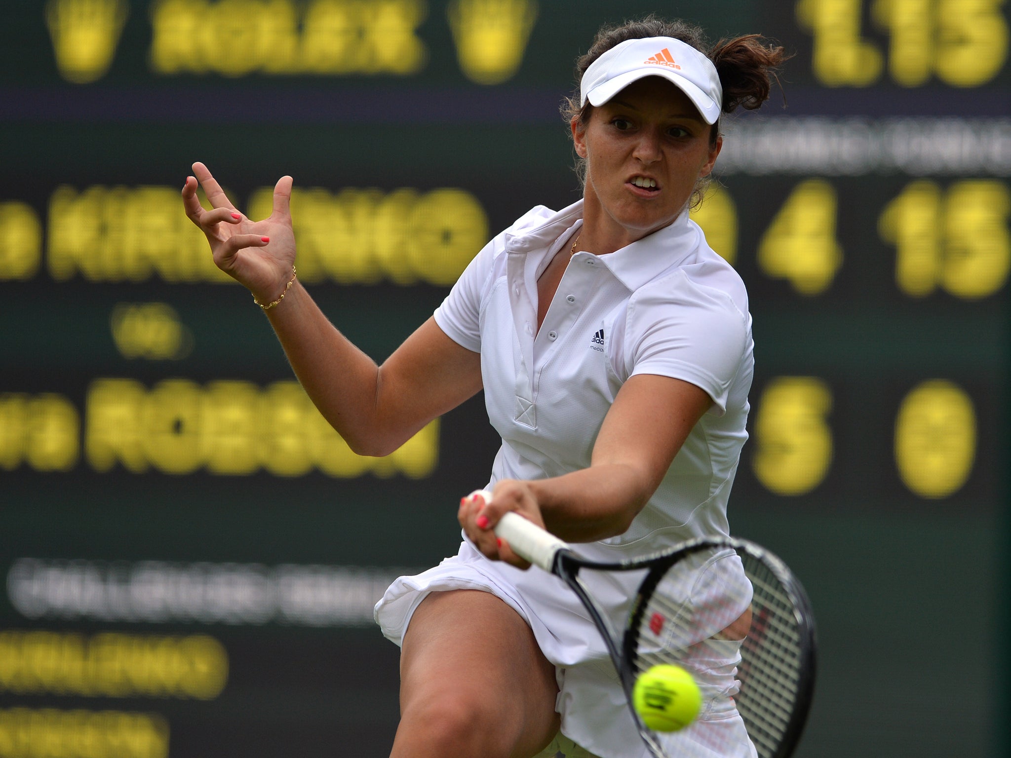 Laura Robson is in action against Mariano Duque-Marino