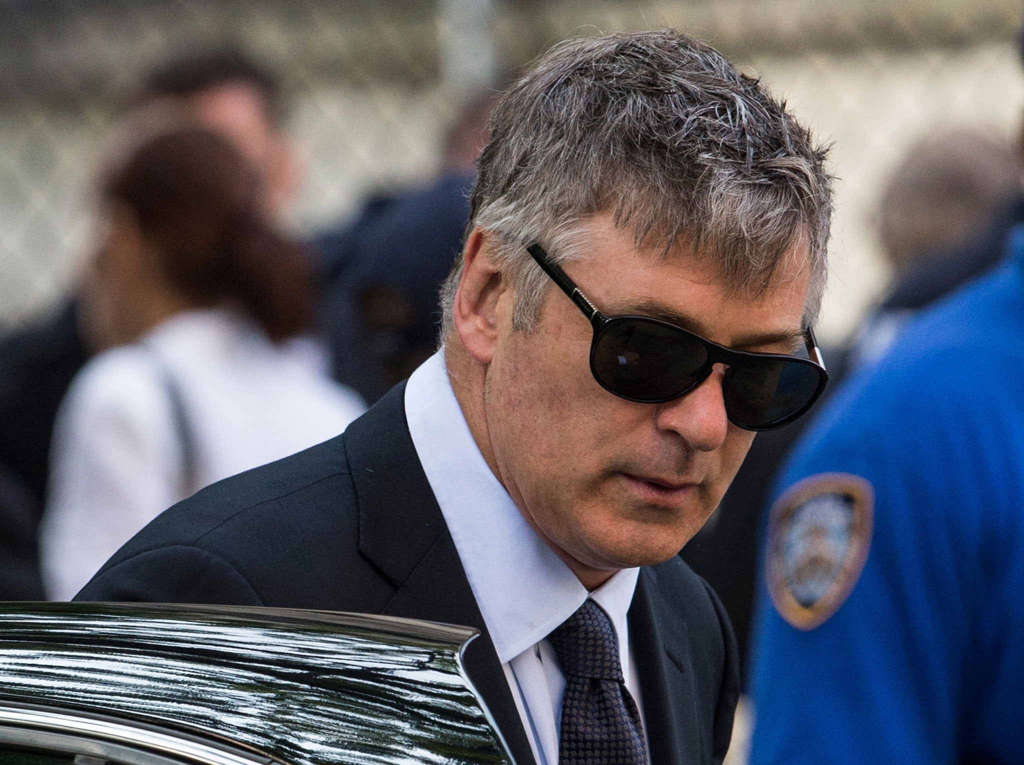 Actor Alec Baldwin arrives for actor James Gandolfini's funeral at The Cathedral Church of St. John the Divine on June 27, 2013 in New York City. Gandolfini passed away on June 19, 2013 while vacationing in Rome, Italy.