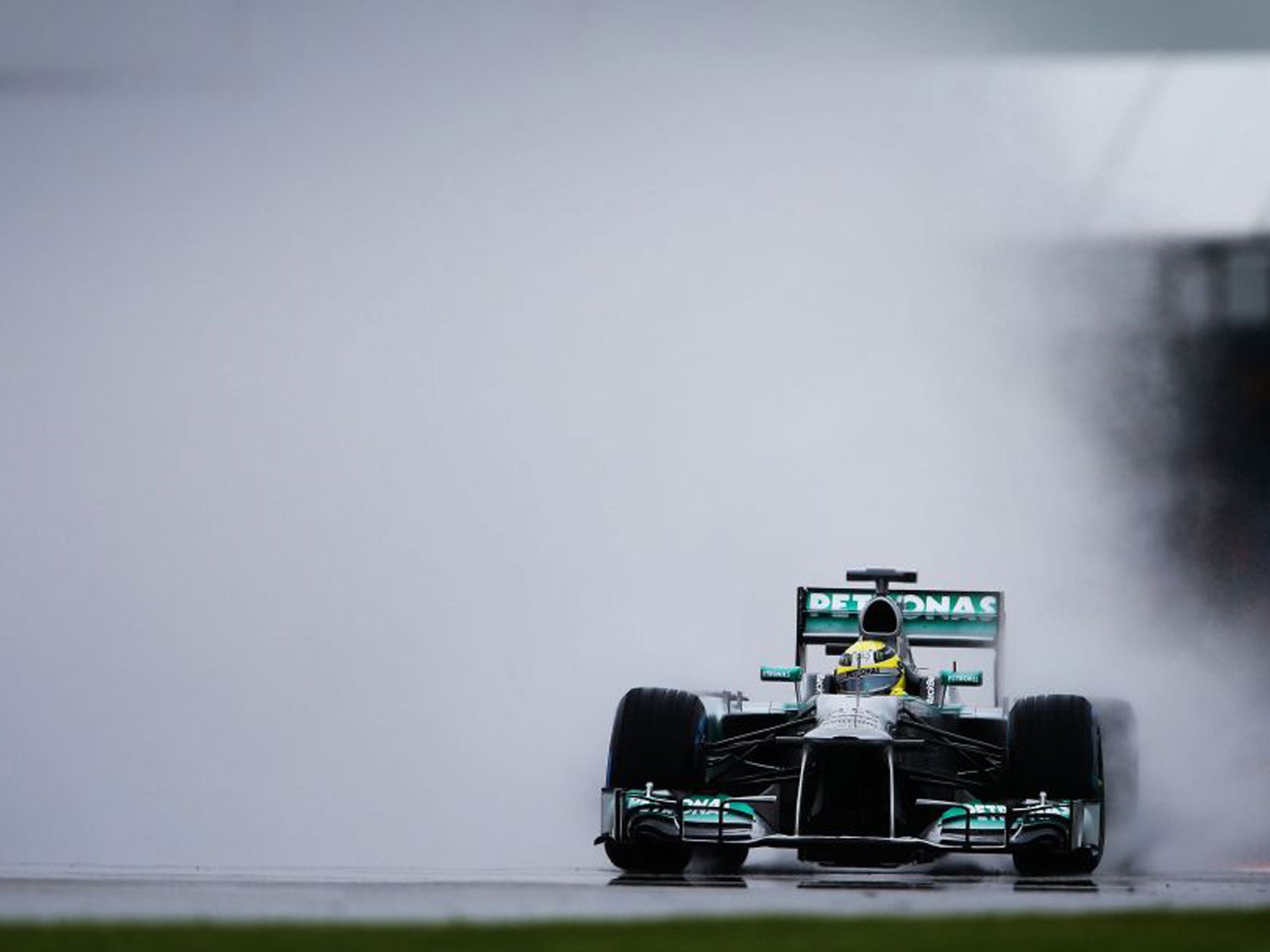 Nico Rosberg of Germany and Mercedes GP drives during practice for the British Formula One Grand Prix at Silverstone