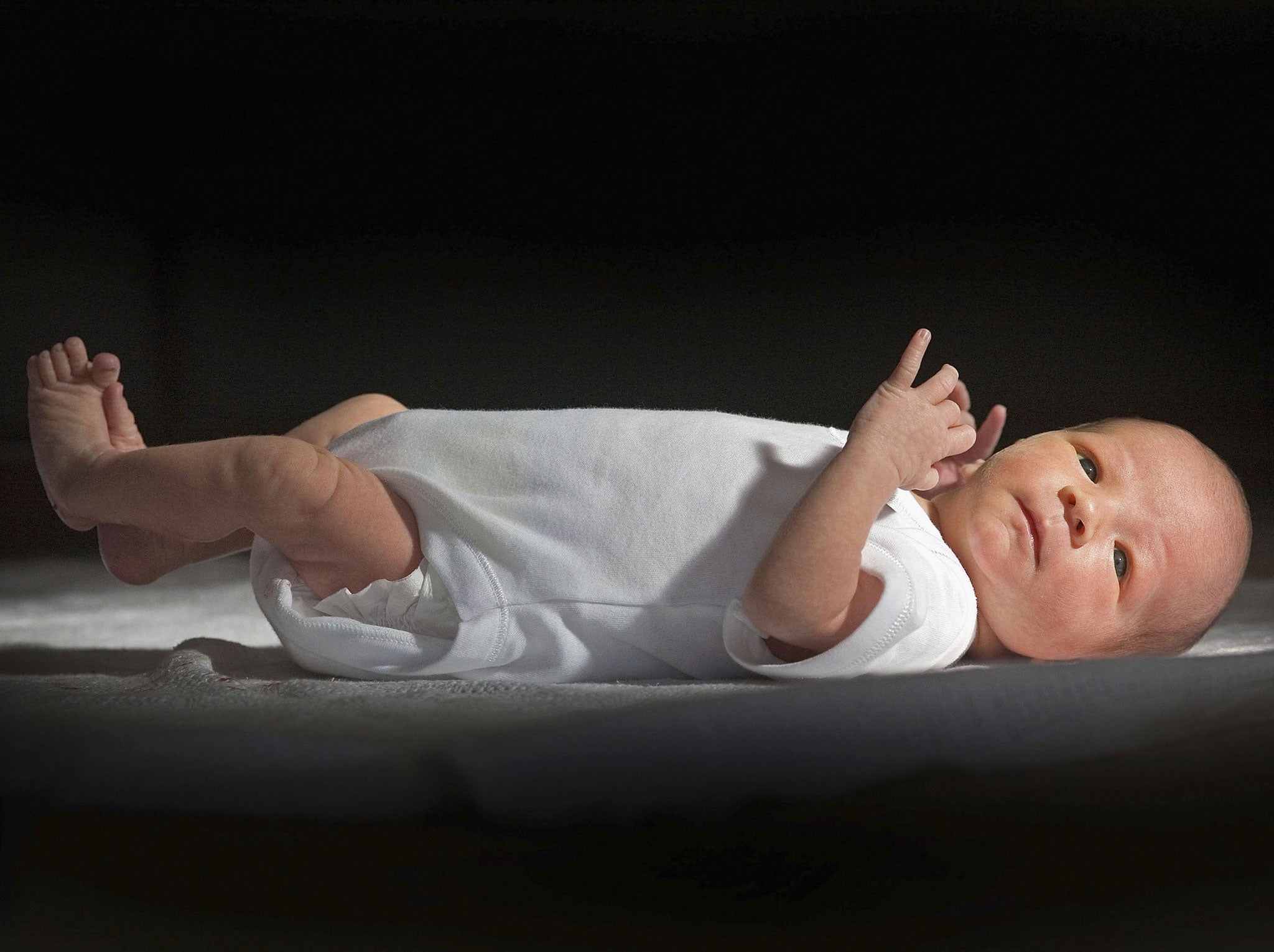 Stock photograph of two-week-old boy