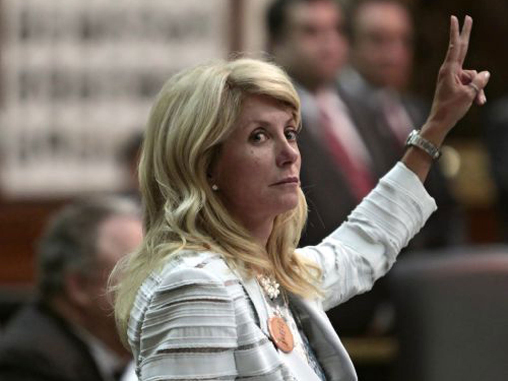 Won’t back down: Wendy Davis’s 11-hour filibustering has slowed down the passage of the Bill, but her party remains in the minority  
