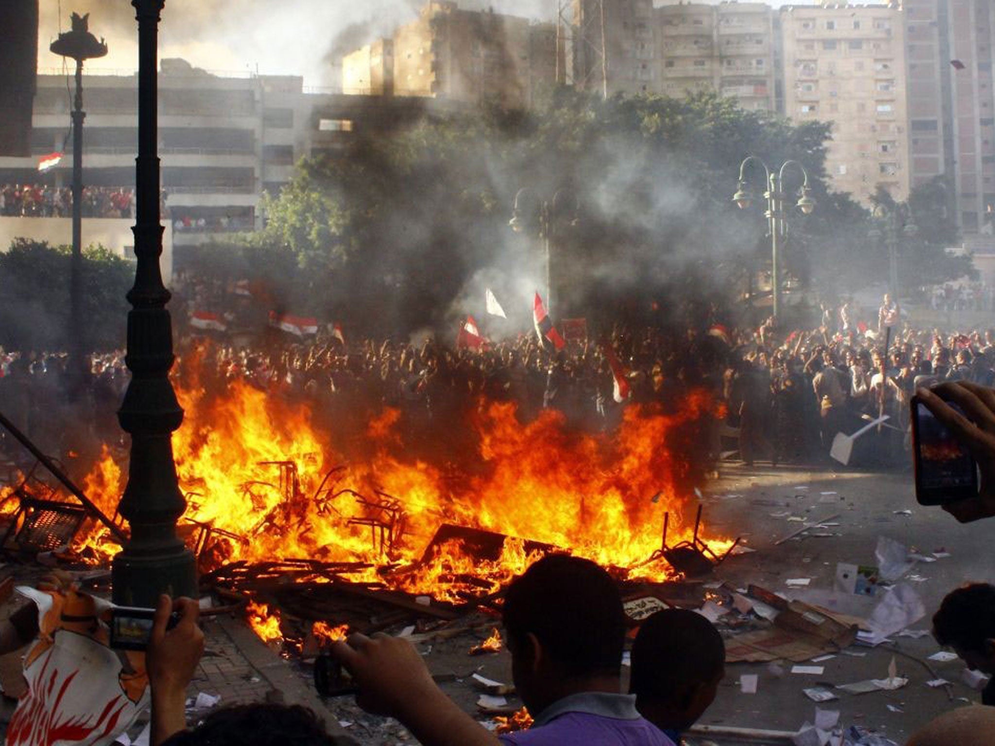 Anti-government riots in Alexandria. Pic: AFP/Getty Images