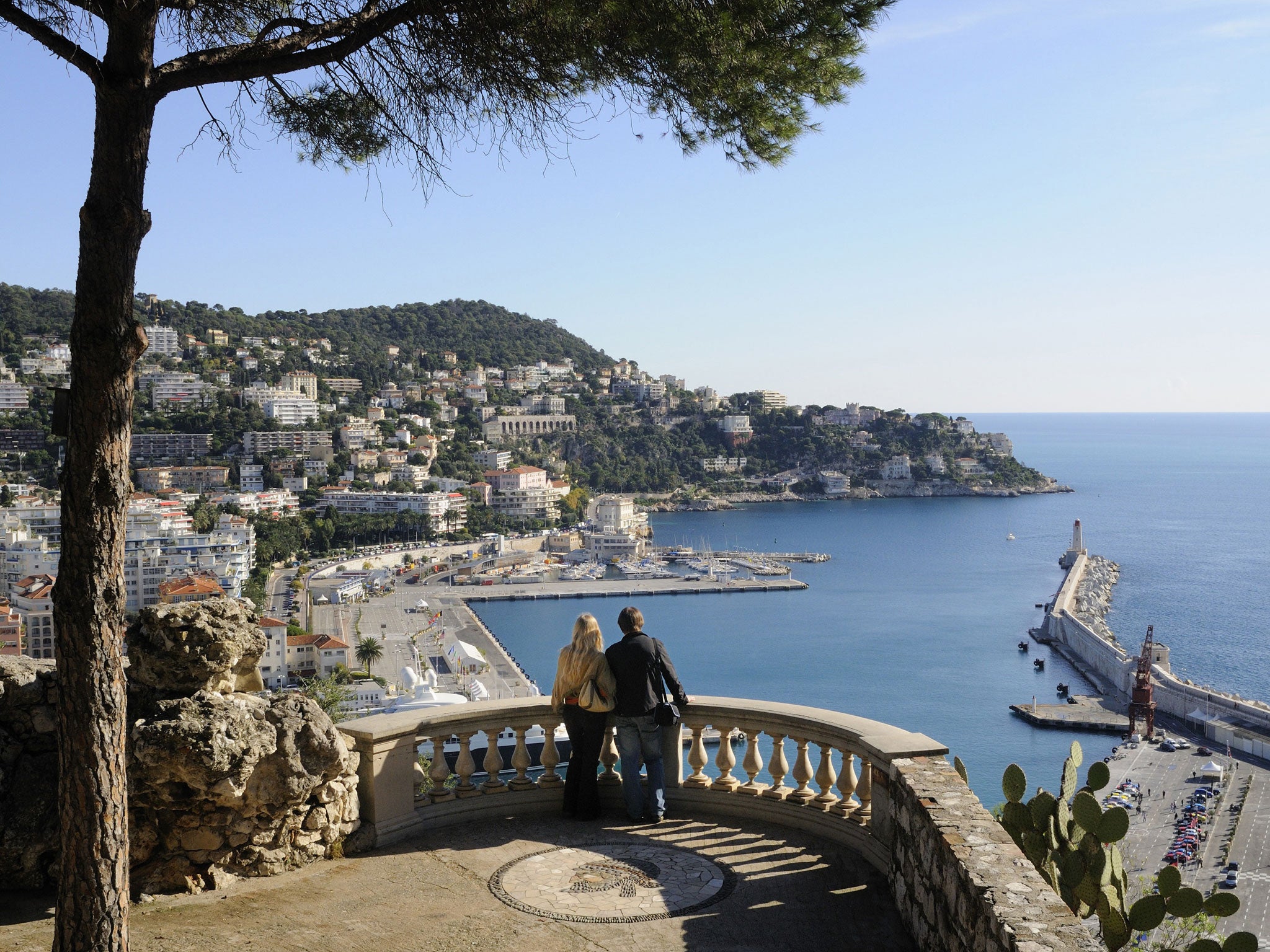 Bay watch: The view of Nice’s harbour from the Colline du Château