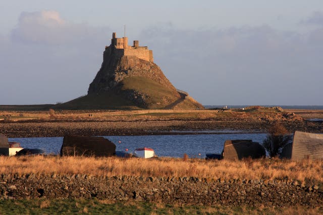 The national trust Holy island castle from Lindisfarne Priory