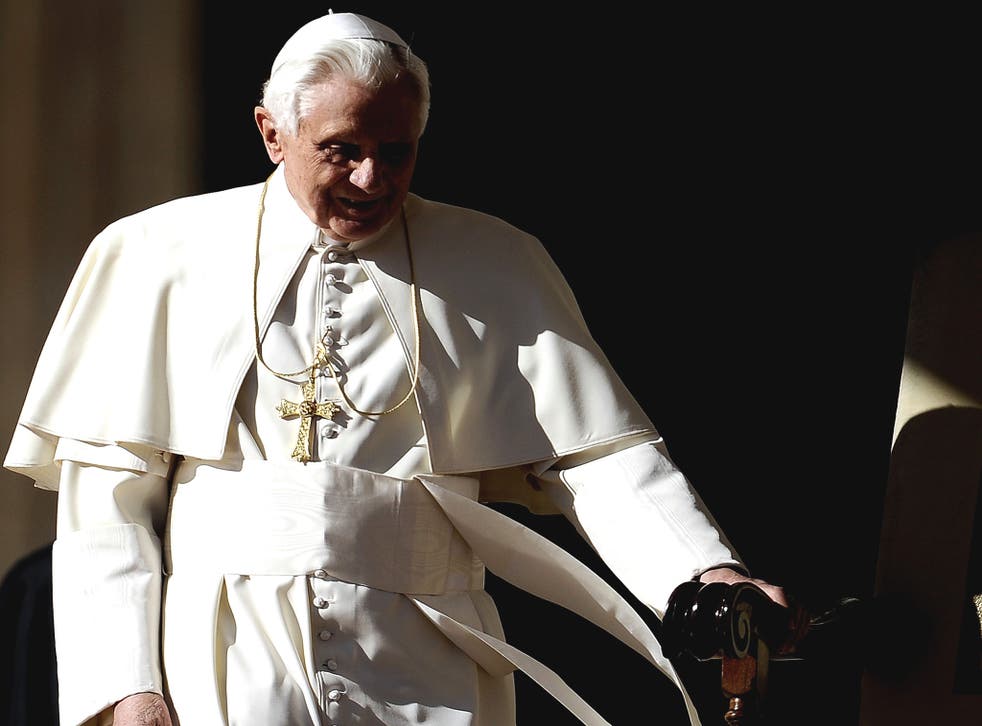 Shadow play: Pope Benedict XVI